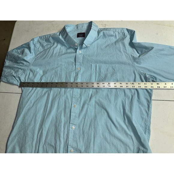 UNTUCKit Men's Size 3XL Light Blue Casual Button Down Shirt‎ White Checkered - Picture 4 of 4